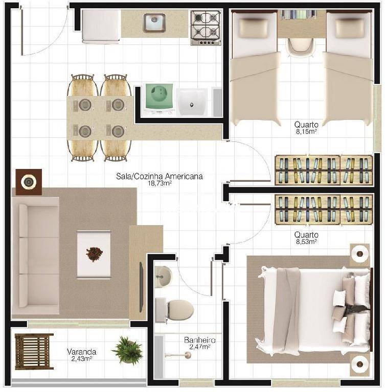 Apartamento à venda com 2 quartos, 46m² - Foto 31