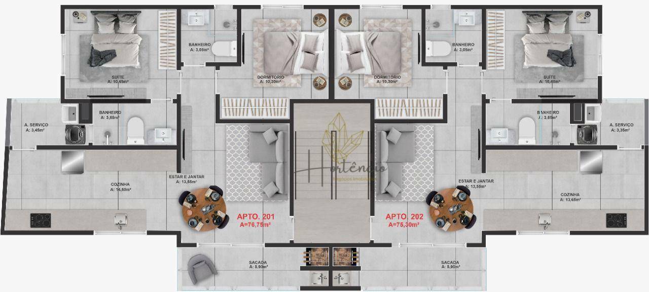 Apartamento à venda com 2 quartos, 69m² - Foto 6