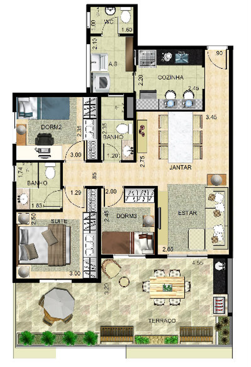 Apartamento à venda com 3 quartos, 140m² - Foto 2