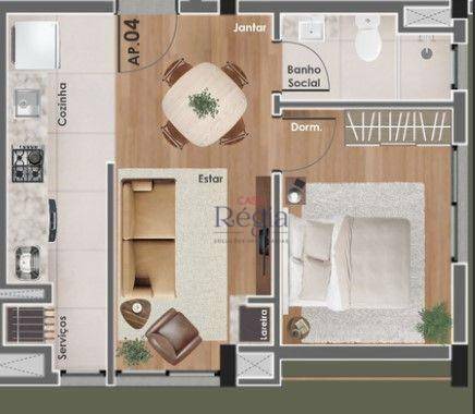 Apartamento à venda com 1 quarto, 35m² - Foto 3